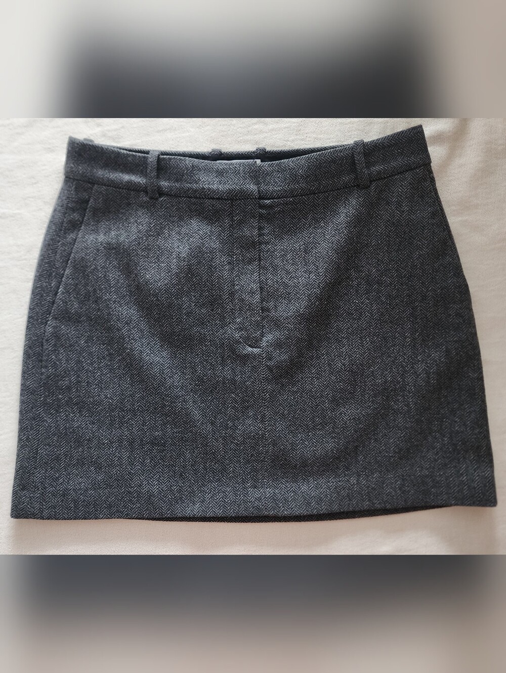 Babaton Aritzia Wool Cashmere Herringbone Mini Skirt Tailored 10